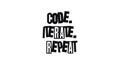 Code Iterate Repeat Programming Quote In Distorted Bold Typography. Great For Coding Apparel, Posters, Stickers Or Royalty Free Stock Photo