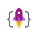 Code launch rocket logo vector symbol icon Royalty Free Stock Photo