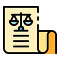 Code of laws on paper icon color outline vector