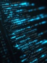 Code Lines Illuminated in Blue on a Digital Background of Programming Elements and Data Structures Created With Advanced Royalty Free Stock Photo