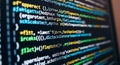 Close Up Code Lines Software Development Computer Programming Screen Display Royalty Free Stock Photo
