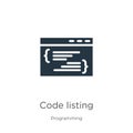 Code listing icon vector. Trendy flat code listing icon from programming collection isolated on white background. Vector