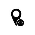 code, location icon. Simple glyph, flat vector of Location icons for UI and UX, website or mobile application