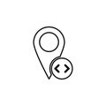 Code, location icon. Simple thin line, outline vector of location icons for ui and ux, website or mobile application