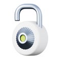 Code lock open high quality 3D render illustration. Security app password access concept icon. Royalty Free Stock Photo