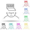 code on mind multi color style icon. Simple thin line, outline vector of what is in your mind icons for ui and ux, website or Royalty Free Stock Photo