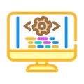 code optimization analyst color icon vector illustration