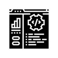 code optimization analyst glyph icon vector illustration