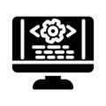 code optimization analyst glyph icon vector illustration