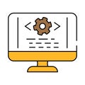 code optimization analyst icon color illustration