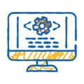 code optimization analyst icon doodle illustration