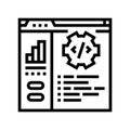 code optimization analyst line icon vector illustration