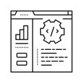 code optimization analyst line icon vector illustration