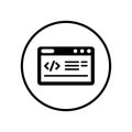 Code optimization, coding icon / black color Royalty Free Stock Photo