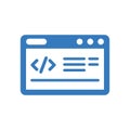 Code optimization, coding icon / blue color Royalty Free Stock Photo