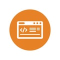 Code optimization, coding icon / orange color