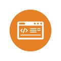 Code optimization, coding icon / orange color Royalty Free Stock Photo