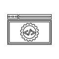 code optimization icon. Element of cyber security for mobile concept and web apps icon. Thin line icon for website design and Royalty Free Stock Photo