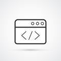 Code optimization flat line trendy black icon. Vector eps10