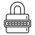 Code padlock icon outline vector. Cipher data Royalty Free Stock Photo