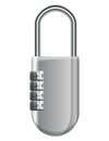 Code padlock. Lock with combination password code. Privacy number password entry. Safeguard and protection concept