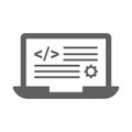 Code, programming icon. Gray vector graphics Royalty Free Stock Photo