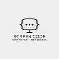 code programming monitor simple logo template vector illustration