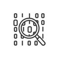 Code review, icon in line design. Code, review, quality, feedback, development, programming, collaboration on white Royalty Free Stock Photo