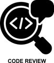 code review, programming, coding, software, review, feedback solid glyph icon