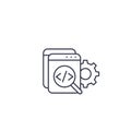 Code review, software, apps development line icon