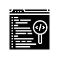 code review software glyph icon vector illustration