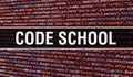 Code school concept with Random Parts of Program Code. code school with Programming code abstract technology background of Royalty Free Stock Photo