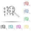 code search multi color style icon. Simple glyph, flat vector of cyber security icons for ui and ux, website or mobile application Royalty Free Stock Photo