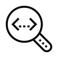 Code search vector line icon