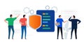 code security shield symbol online programming secure technology programmer working on encrypting data information in