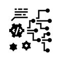code and settings working process glyph icon vector illustration Royalty Free Stock Photo