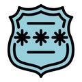 Code shield icon color outline vector Royalty Free Stock Photo