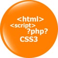 Code sign icon. Programming language symbol. Circles buttons Royalty Free Stock Photo