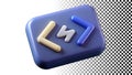 Code snippet or programming tag icon > symbol on blue rounded tile png transparent image Generative AI Royalty Free Stock Photo