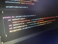 Code snippet showing the function setupBottomNavigationBar in Kotlin for Android development. It sets up the navigation Royalty Free Stock Photo