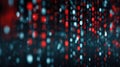 Code streaming in vibrant red and black background showcasing digital data dynamic patterns and binary elements Royalty Free Stock Photo