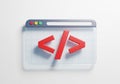 Code symbol browser window web development programming concept icon Royalty Free Stock Photo