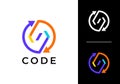 code system technology logo vector design Royalty Free Stock Photo