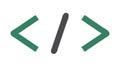 Code Tags HTML Icon for Web Development Programming and Software Scripting, vector design Generative AI