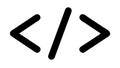 Code tags icon programming development symbol, vector design Generative AI Royalty Free Stock Photo