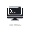 code terminal isolated icon. simple element illustration from programming concept icons. code terminal editable logo sign symbol Royalty Free Stock Photo