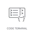 Code terminal linear icon. Modern outline Code terminal logo con