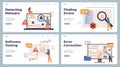 Code testers work. People check applications and programs for errors and bugs, software testing process, code correction Royalty Free Stock Photo