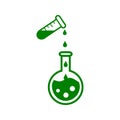 Code testing, testing, flask icon. Green vector design Royalty Free Stock Photo