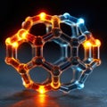 Code Transformed into Hexagonal Fiber Network with Molecular Geometry 02 Royalty Free Stock Photo